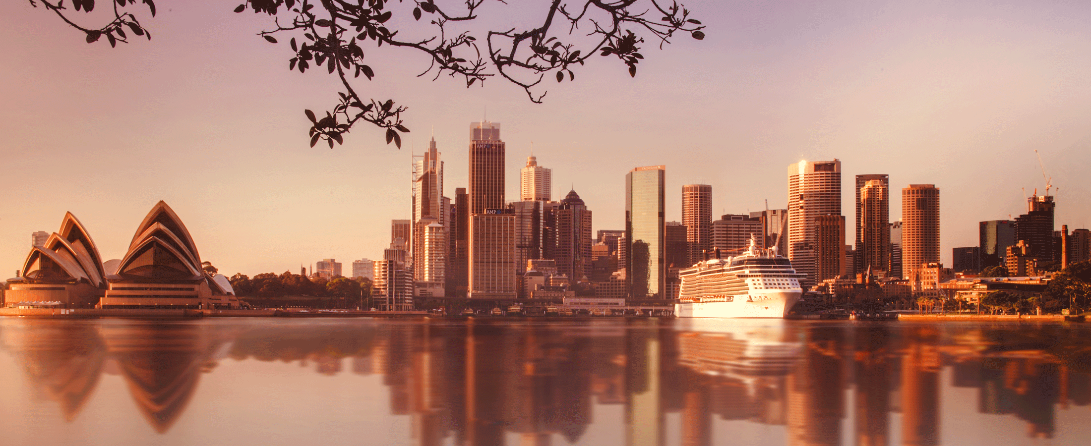 sydney harbour with cruise ship on water