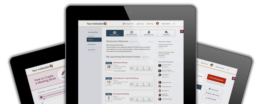 Boardeffect product shown on a collection of ipad screens