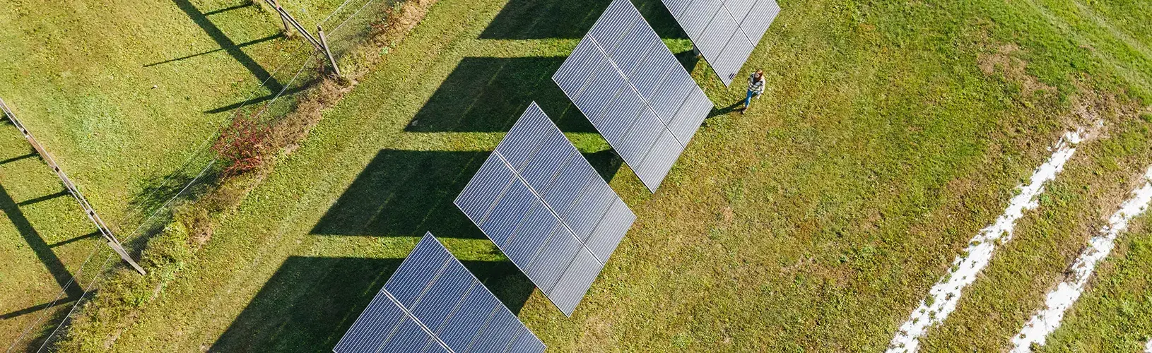 Solar panels representing sustainability as discussed in Larry Fink's letter