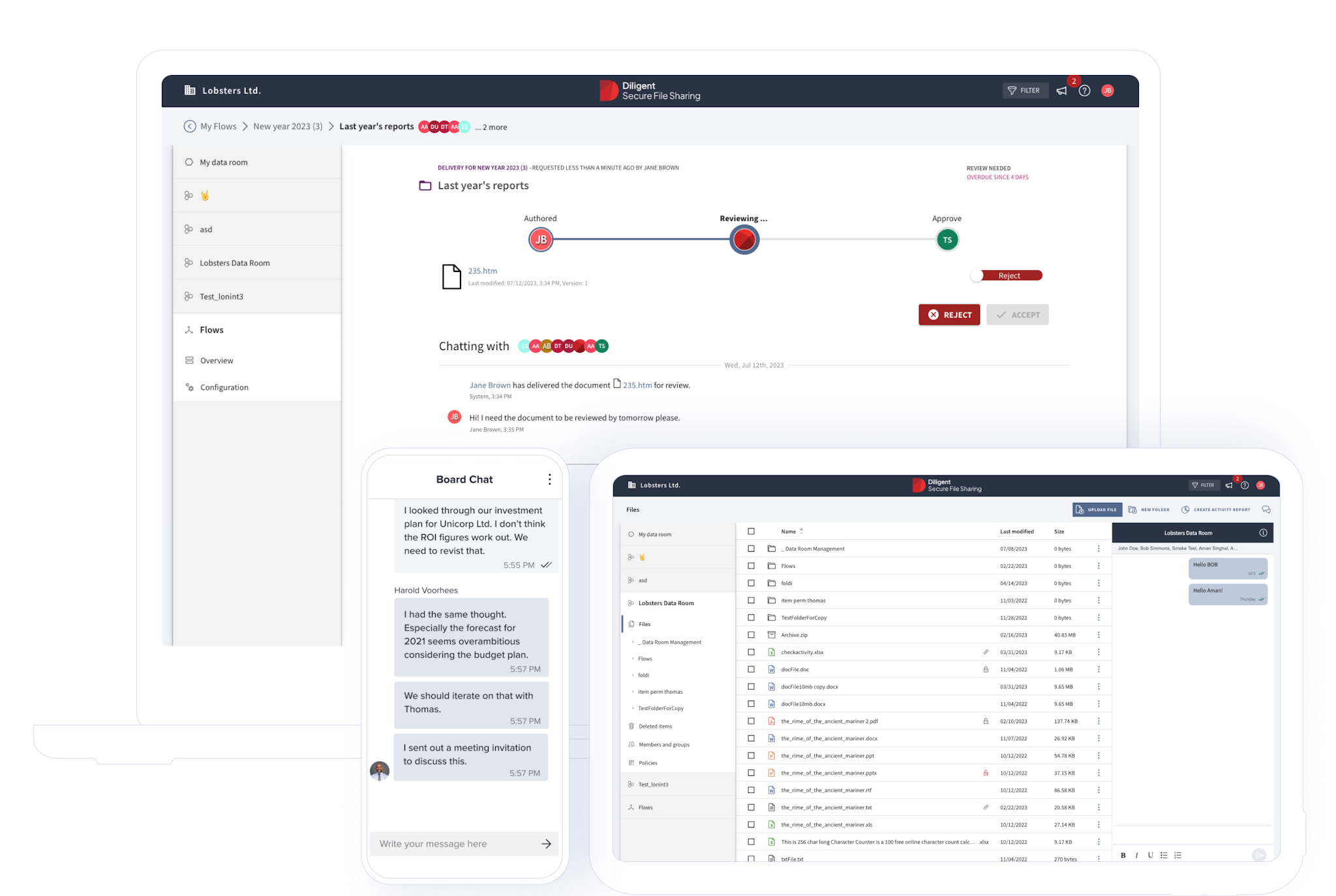 Screenshot of governance software