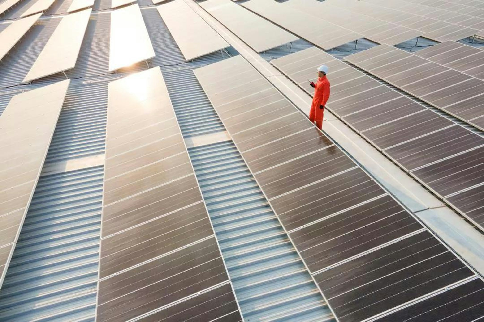 Solar panels representing ESG and the triple bottom line