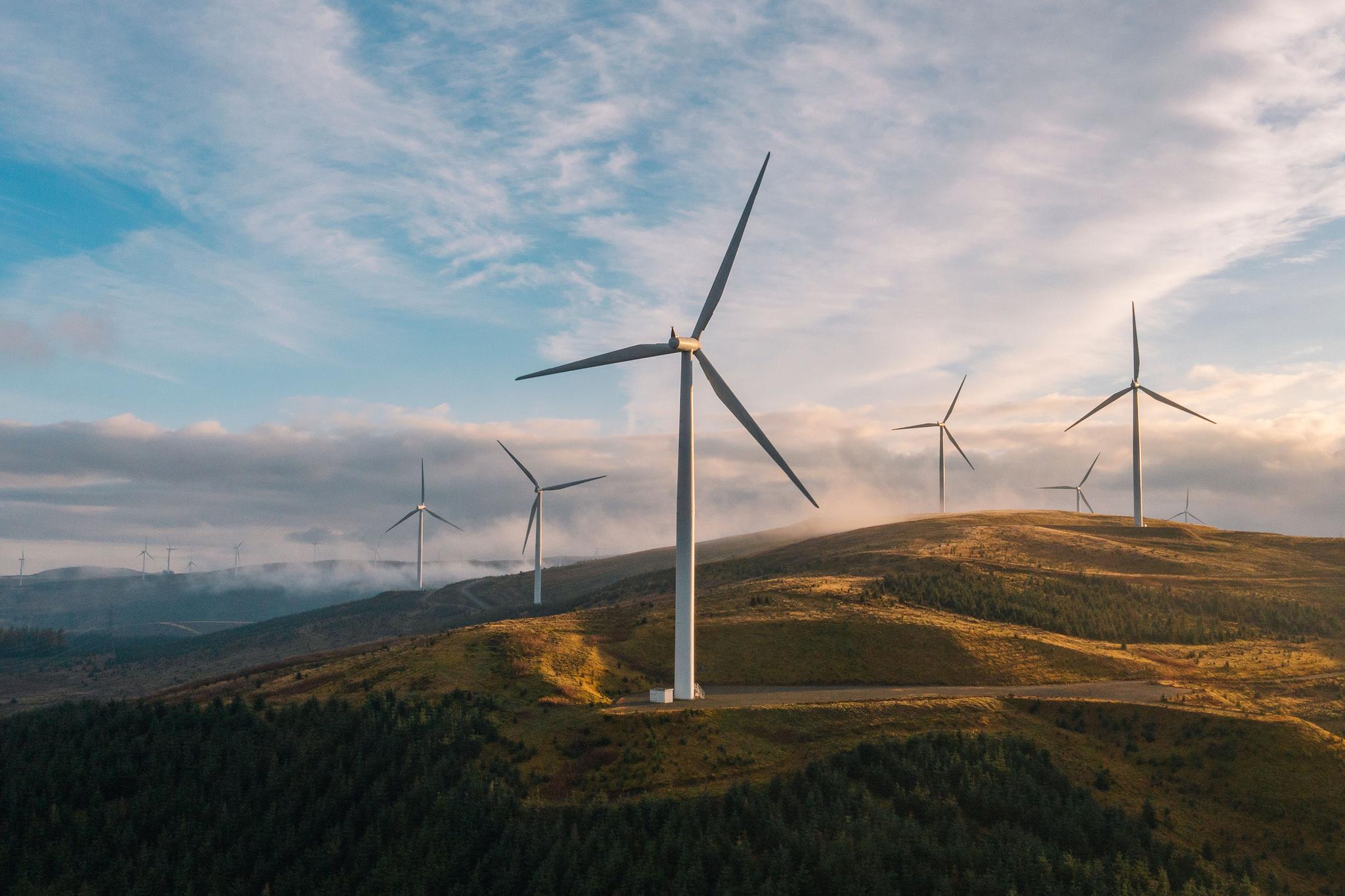 Windfarm on a hilltop
