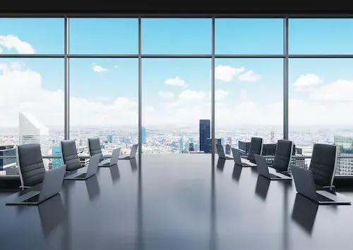 A board room representing diversity on the board of directors