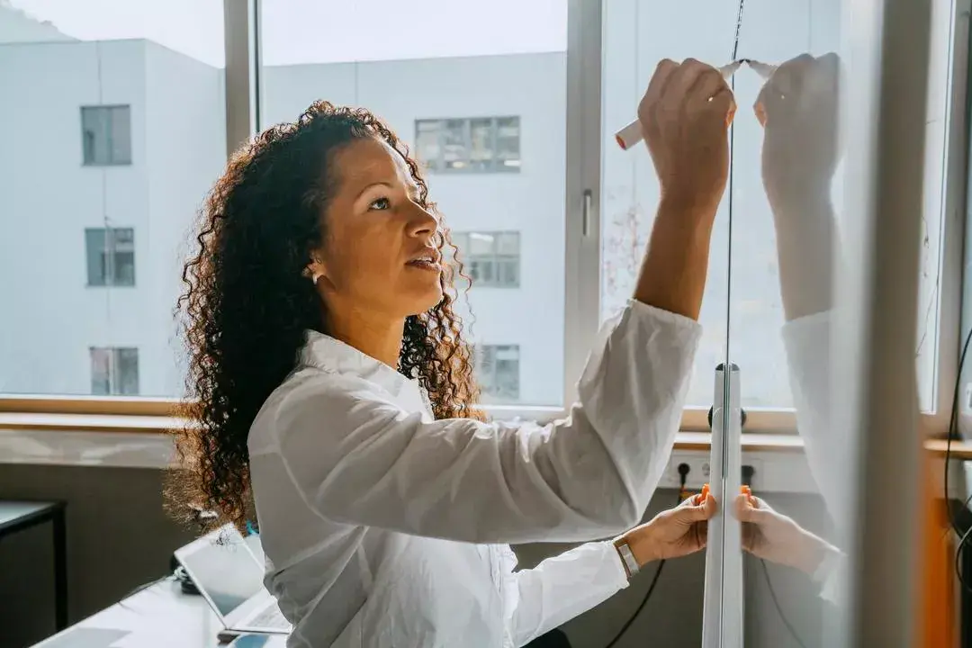 Woman planning strategy for presenting on cyber risk to the board