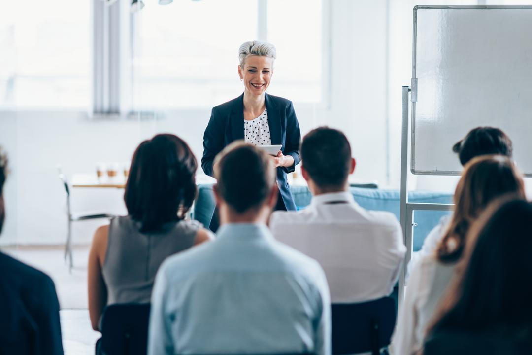 a compliance training session with board members present
