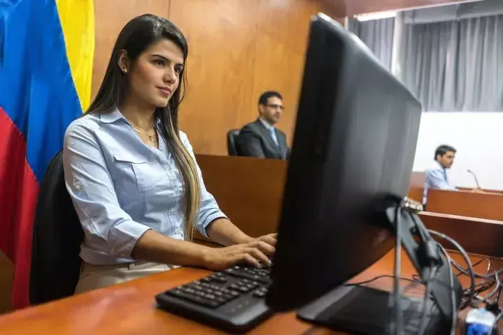 A city clerk carrying out their duties