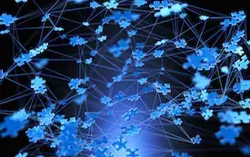 Puzzle pieces with lines drawn to them signifying the importance of technology is data management.