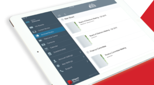 Een ipad met Diligent Boards vergadermappen